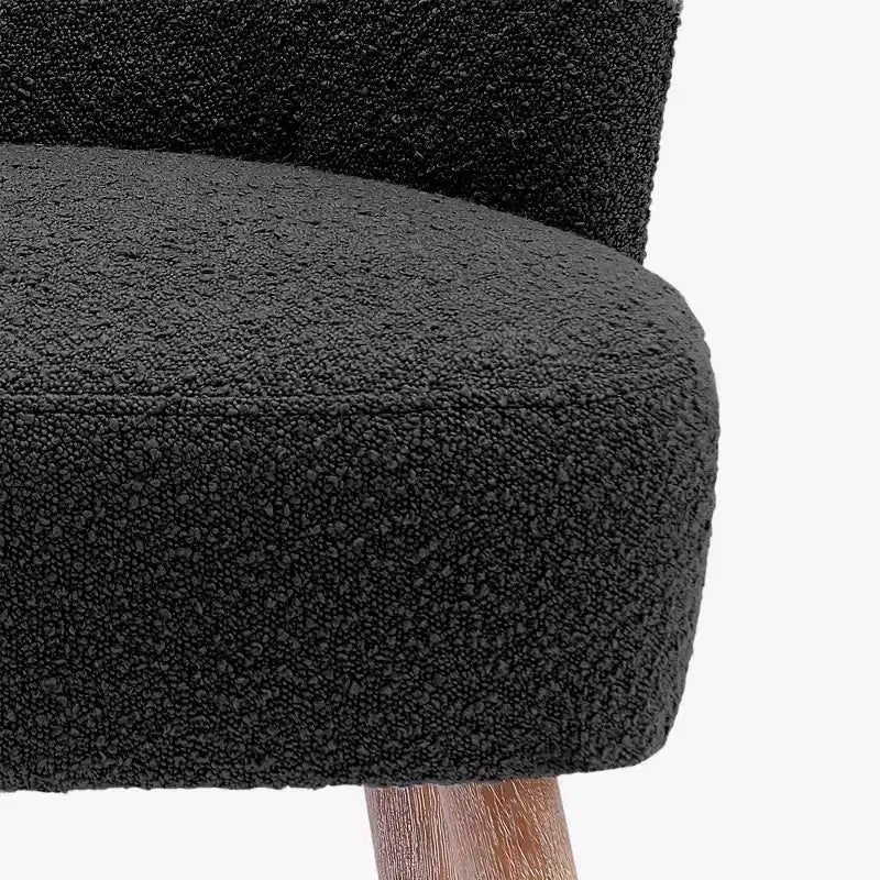 Fauteuil d'appoint sans accoudoirs rembourré Genevieve 25 de WestinTrends en tissu bouclé