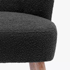 Fauteuil d'appoint sans accoudoirs rembourré Genevieve 25 de WestinTrends en tissu bouclé