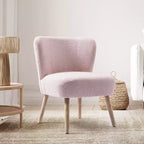 Fauteuil d'appoint sans accoudoirs rembourré Genevieve 25 de WestinTrends en tissu bouclé