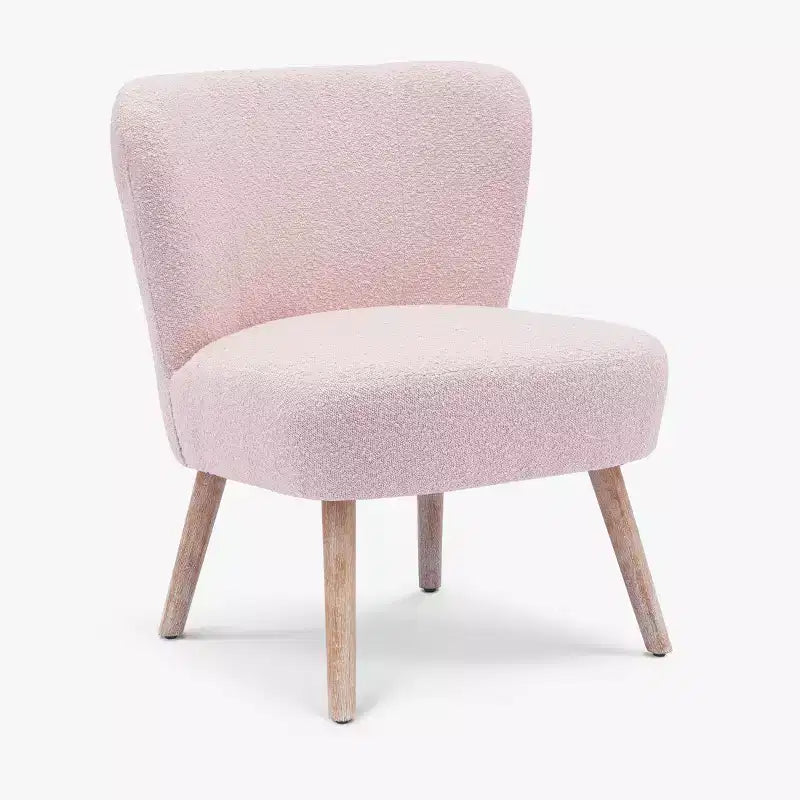 Fauteuil d'appoint sans accoudoirs rembourré Genevieve 25 de WestinTrends en tissu bouclé