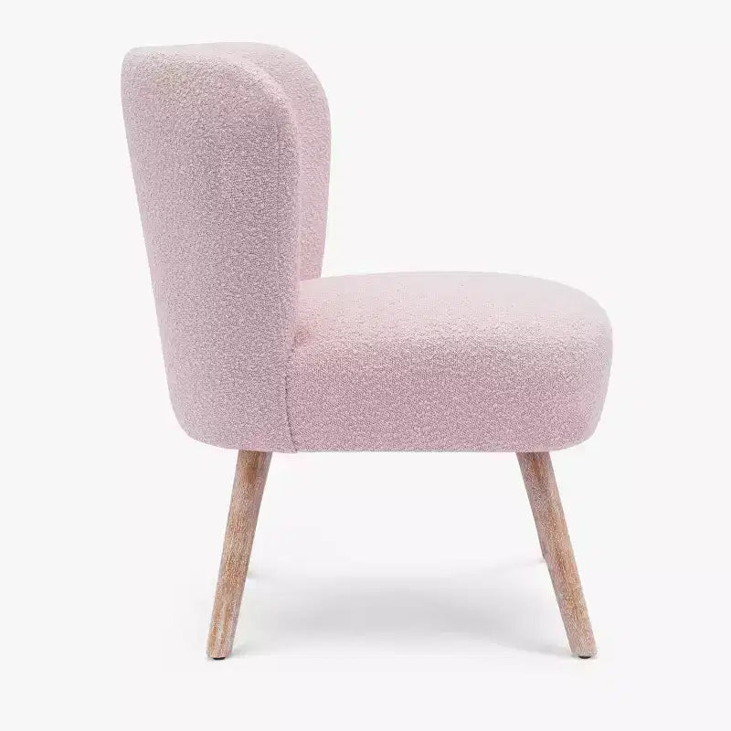 Fauteuil d'appoint sans accoudoirs rembourré Genevieve 25 de WestinTrends en tissu bouclé