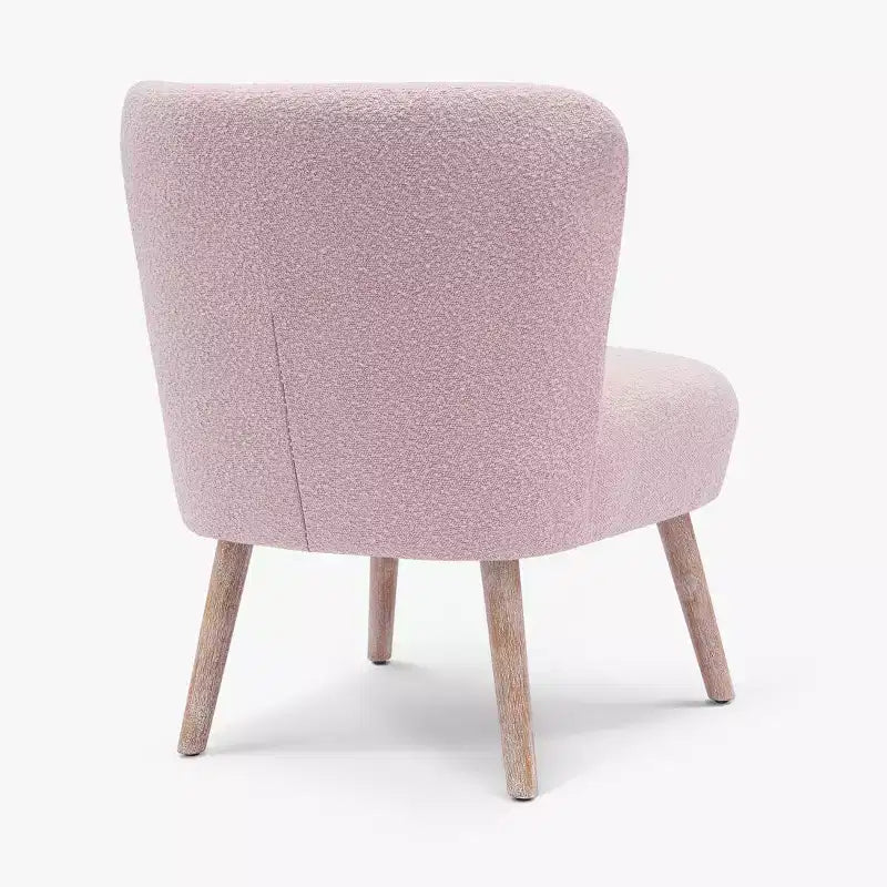 Fauteuil d'appoint sans accoudoirs rembourré Genevieve 25 de WestinTrends en tissu bouclé
