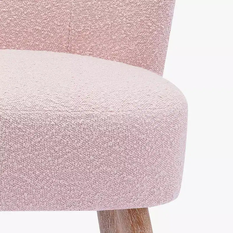 Fauteuil d'appoint sans accoudoirs rembourré Genevieve 25 de WestinTrends en tissu bouclé