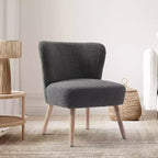 Fauteuil d'appoint sans accoudoirs rembourré Genevieve 25 de WestinTrends en tissu bouclé