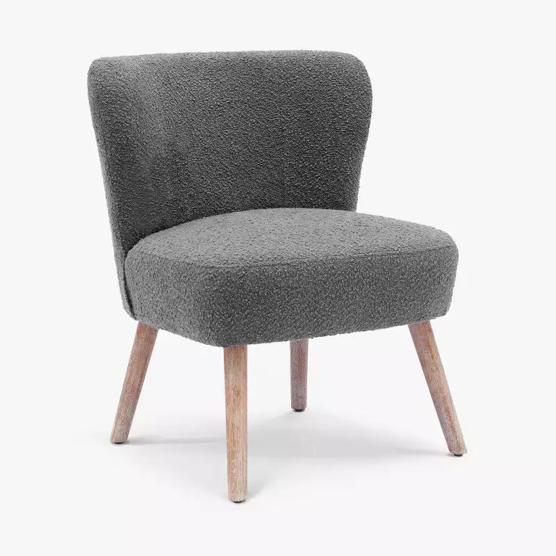 Fauteuil d'appoint sans accoudoirs rembourré Genevieve 25 de WestinTrends en tissu bouclé