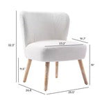 Fauteuil d'appoint sans accoudoirs rembourré Genevieve 25 de WestinTrends en tissu bouclé
