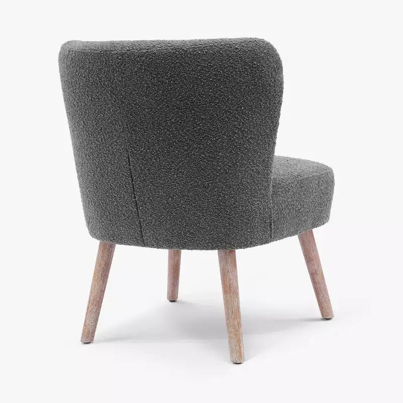 Fauteuil d'appoint sans accoudoirs rembourré Genevieve 25 de WestinTrends en tissu bouclé