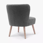 Fauteuil d'appoint sans accoudoirs rembourré Genevieve 25 de WestinTrends en tissu bouclé