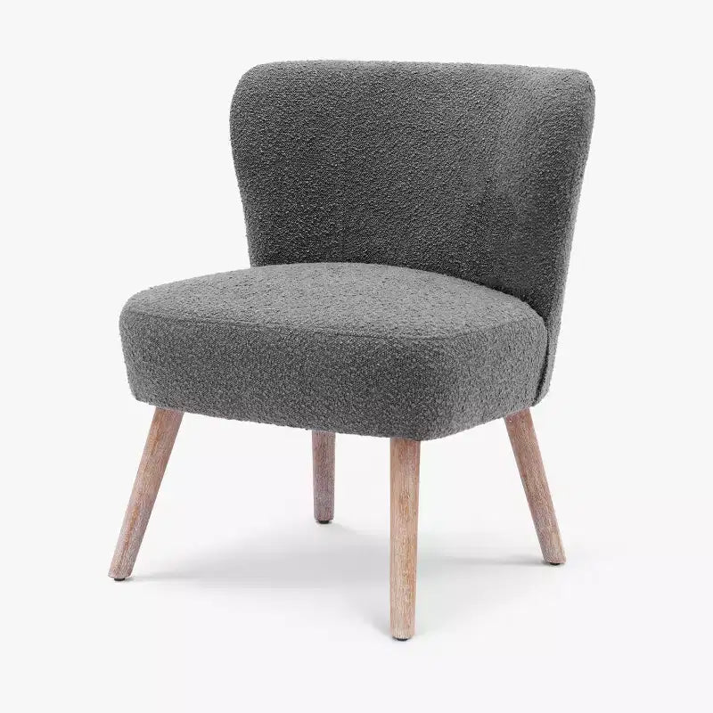 Fauteuil d'appoint sans accoudoirs rembourré Genevieve 25 de WestinTrends en tissu bouclé