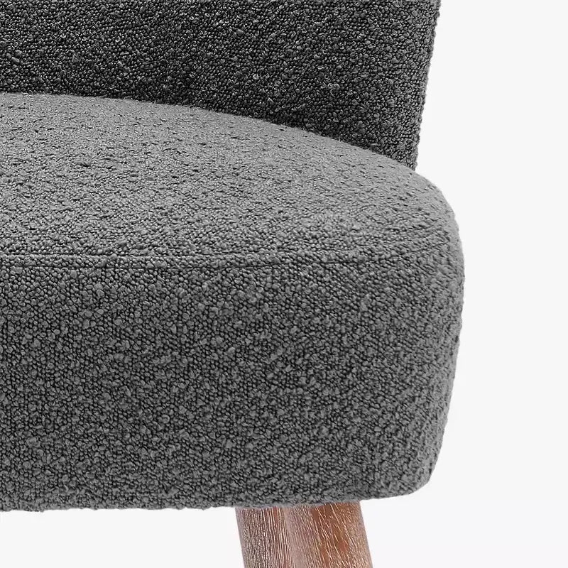 Fauteuil d'appoint sans accoudoirs rembourré Genevieve 25 de WestinTrends en tissu bouclé