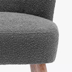 Fauteuil d'appoint sans accoudoirs rembourré Genevieve 25 de WestinTrends en tissu bouclé
