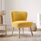 Fauteuil d'appoint sans accoudoirs rembourré Genevieve 25 de WestinTrends en tissu bouclé