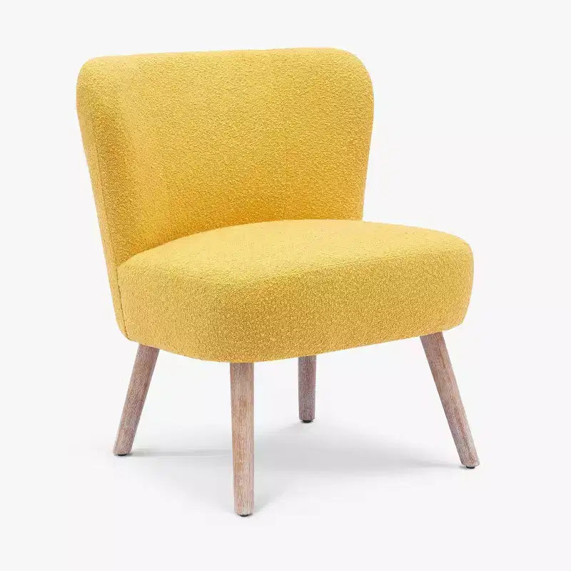 Fauteuil d'appoint sans accoudoirs rembourré Genevieve 25 de WestinTrends en tissu bouclé
