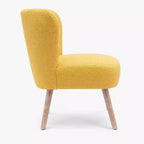 Fauteuil d'appoint sans accoudoirs rembourré Genevieve 25 de WestinTrends en tissu bouclé