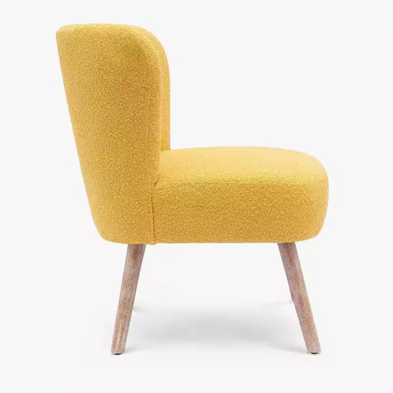 Fauteuil d'appoint sans accoudoirs rembourré Genevieve 25 de WestinTrends en tissu bouclé
