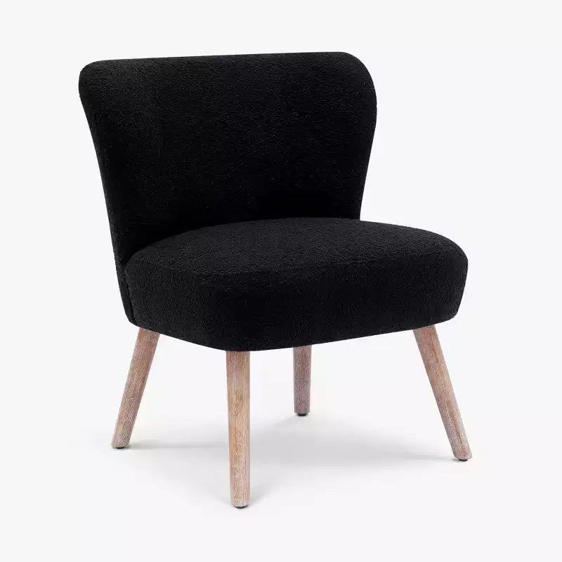 Fauteuil d'appoint sans accoudoirs rembourré Genevieve 25 de WestinTrends en tissu bouclé