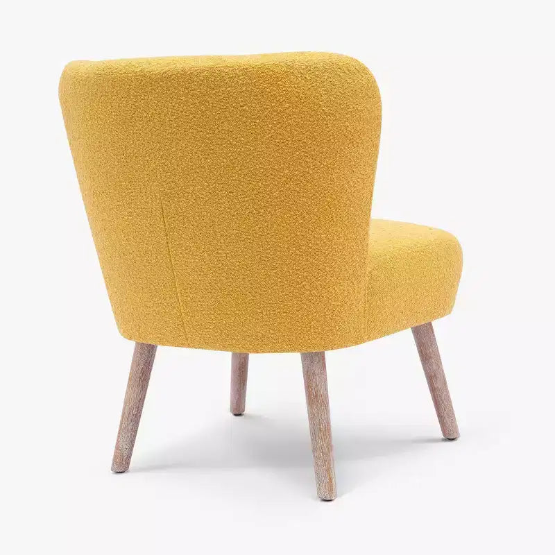 Fauteuil d'appoint sans accoudoirs rembourré Genevieve 25 de WestinTrends en tissu bouclé