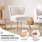 Fauteuil d'appoint sans accoudoirs rembourré Genevieve 25 de WestinTrends en tissu bouclé