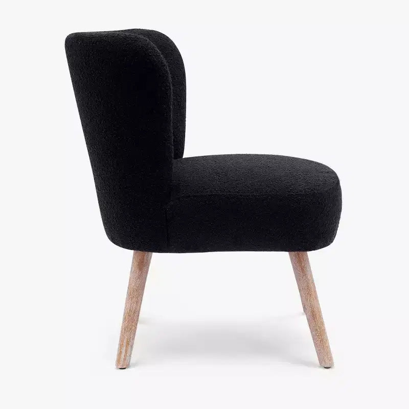 Fauteuil d'appoint sans accoudoirs rembourré Genevieve 25 de WestinTrends en tissu bouclé