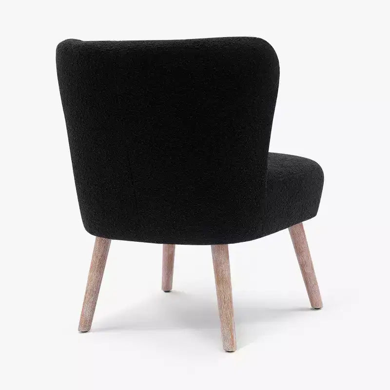 Fauteuil d'appoint sans accoudoirs rembourré Genevieve 25 de WestinTrends en tissu bouclé