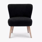 Fauteuil d'appoint sans accoudoirs rembourré Genevieve 25 de WestinTrends en tissu bouclé