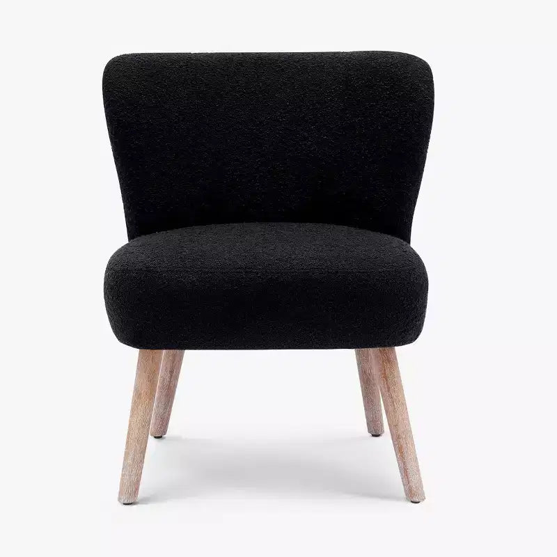 Fauteuil d'appoint sans accoudoirs rembourré Genevieve 25 de WestinTrends en tissu bouclé
