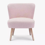 Fauteuil d'appoint sans accoudoirs rembourré Genevieve 25 de WestinTrends en tissu bouclé