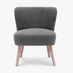 Fauteuil d'appoint sans accoudoirs rembourré Genevieve 25 de WestinTrends en tissu bouclé