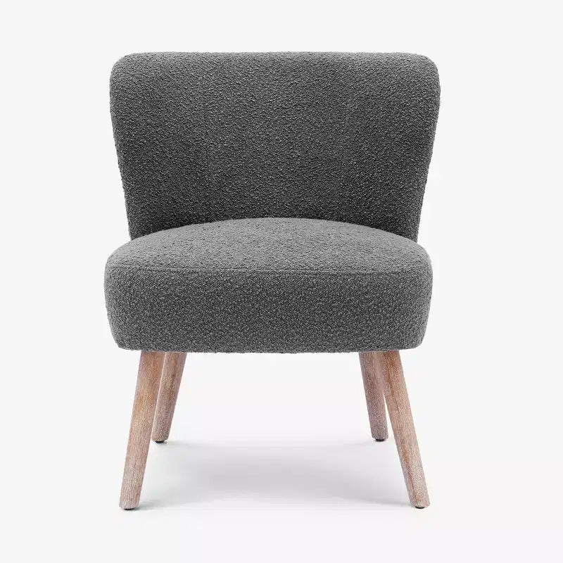 Fauteuil d'appoint sans accoudoirs rembourré Genevieve 25 de WestinTrends en tissu bouclé