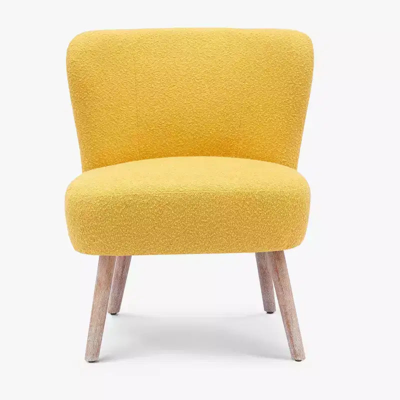 Fauteuil d'appoint sans accoudoirs rembourré Genevieve 25 de WestinTrends en tissu bouclé