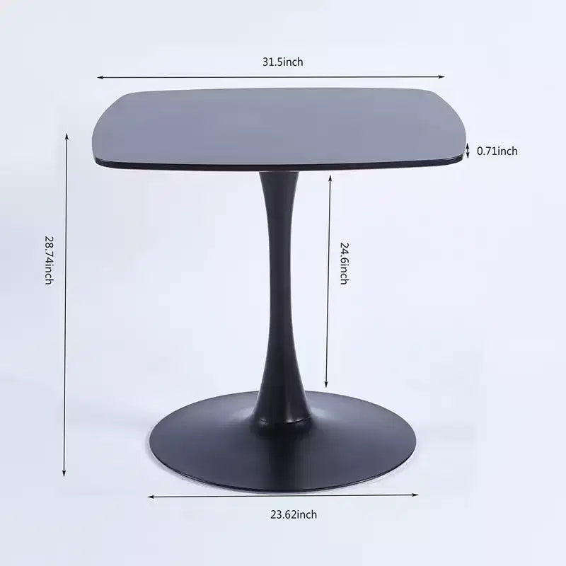 Table à manger carrée, table basse à pied central, table à thé tulipe en bois, table à manger moderne du milieu du siècle