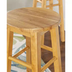 Tabourets de bar de cuisine classiques PJ Wood avec assise ronde de 74 cm de haut