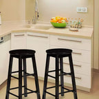 Tabourets de bar de cuisine classiques PJ Wood avec assise ronde de 74 cm de haut