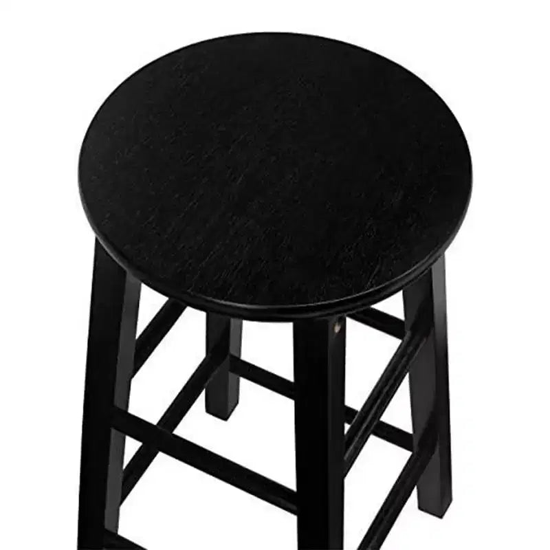 Tabourets de bar de cuisine classiques PJ Wood avec assise ronde de 74 cm de haut