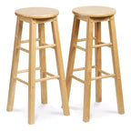 Tabourets de bar de cuisine classiques PJ Wood avec assise ronde de 74 cm de haut
