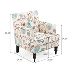 Fauteuil club capitonné en tissu fleuri Harrison par Christopher Knight Home - 28,00 L x 29,50 l x 33,50 H
