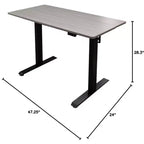 Bureau debout compact électrique programmable à deux niveaux Stand Up Desk Store (cadre blanc/plateau bouleau, 122 cm de large)