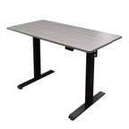 Bureau debout compact électrique programmable à deux niveaux Stand Up Desk Store (cadre blanc/plateau bouleau, 122 cm de large)