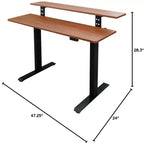 Bureau debout compact électrique programmable à deux niveaux Stand Up Desk Store (cadre blanc/plateau bouleau, 122 cm de large)