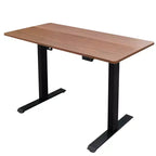 Bureau debout compact électrique programmable à deux niveaux Stand Up Desk Store (cadre blanc/plateau bouleau, 122 cm de large)