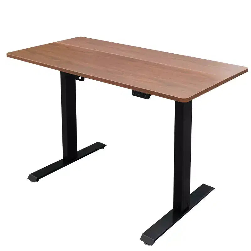 Bureau debout compact électrique programmable à deux niveaux Stand Up Desk Store (cadre blanc/plateau bouleau, 122 cm de large)