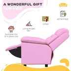 Fauteuil inclinable pour enfants Qaba, canapé-salon en cuir pour enfants avec accoudoir, repose-pieds, appuie-tête pour garçons et filles de 3 à 9 ans