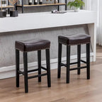 Tabourets de bar hauteur comptoir 29 pouces pour îlot de cuisine sans dossier en similicuir, chaises de ferme
