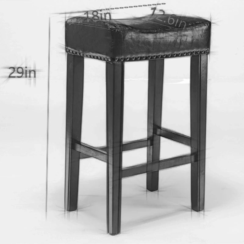 Tabourets de bar hauteur comptoir 29 pouces pour îlot de cuisine sans dossier en similicuir, chaises de ferme