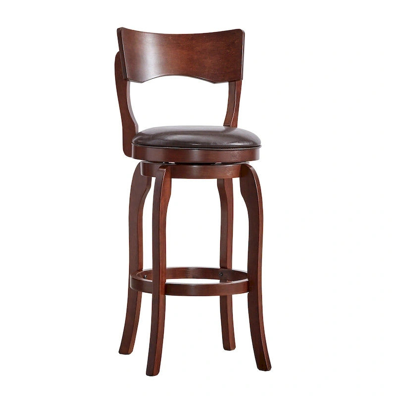 Tabouret de bar Lyla pivotant 74 cm marron, dossier haut, hauteur de bar par iNSPIRE Q Classic