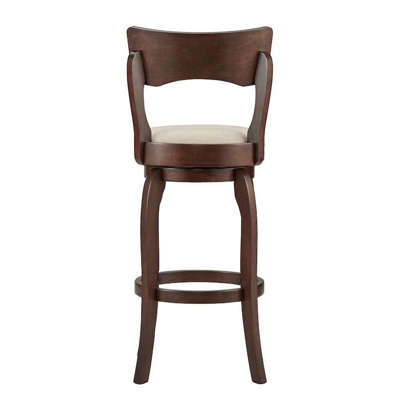 Tabouret de bar Lyla pivotant 74 cm marron, dossier haut, hauteur de bar par iNSPIRE Q Classic