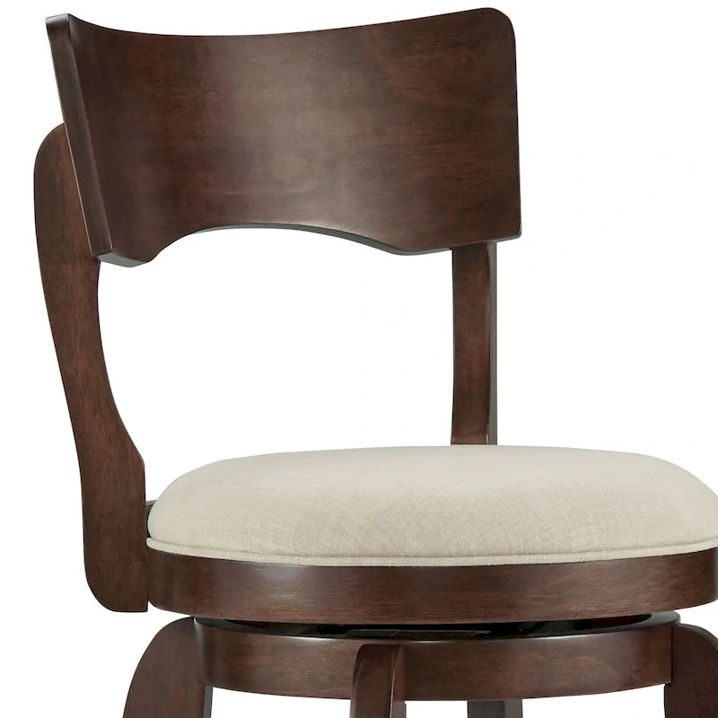 Tabouret de bar Lyla pivotant 74 cm marron, dossier haut, hauteur de bar par iNSPIRE Q Classic