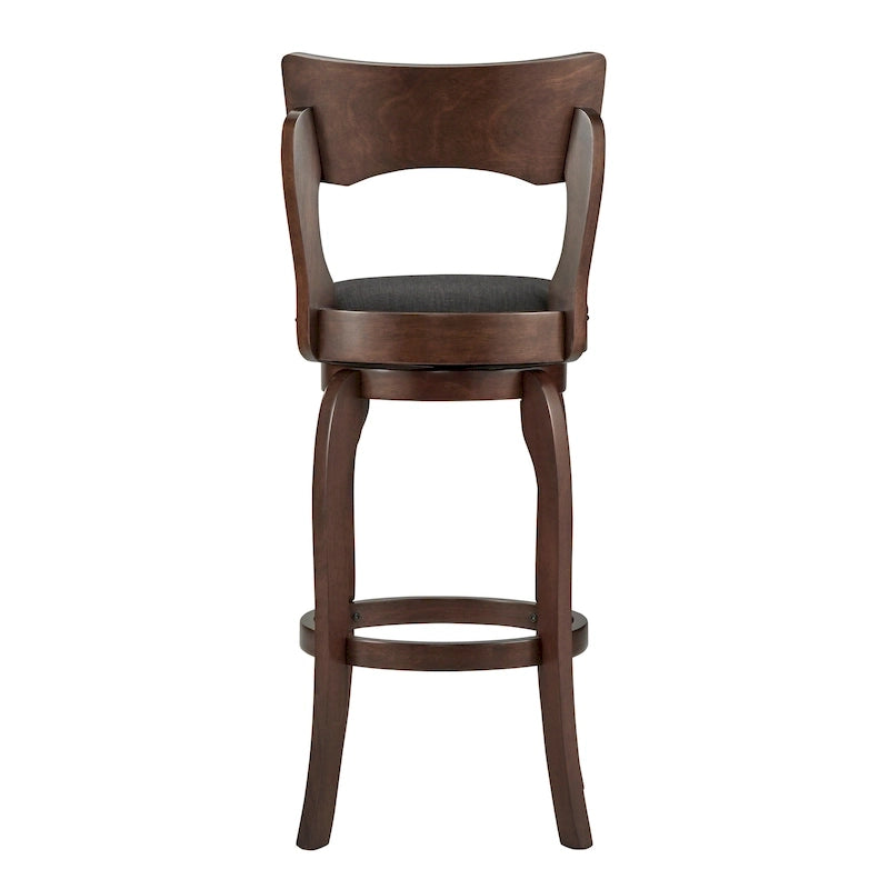 Tabouret de bar Lyla pivotant 74 cm marron, dossier haut, hauteur de bar par iNSPIRE Q Classic
