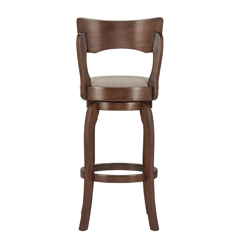 Tabouret de bar Lyla pivotant 74 cm marron, dossier haut, hauteur de bar par iNSPIRE Q Classic