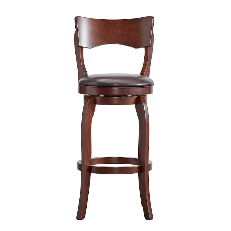 Tabouret de bar Lyla pivotant 74 cm marron, dossier haut, hauteur de bar par iNSPIRE Q Classic